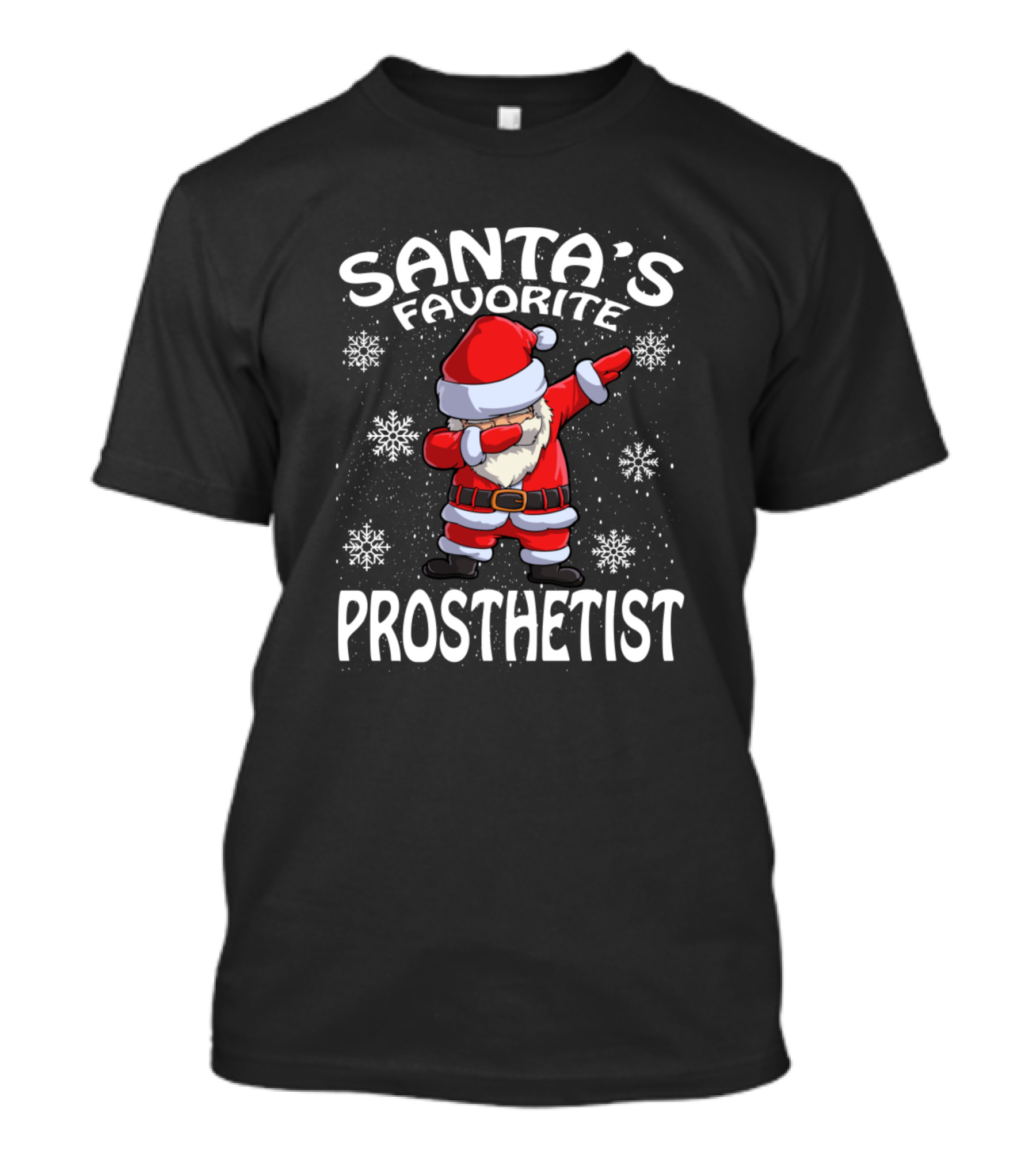 Santas Favorite Prosthetist Dabbing Santa With Snowflakes T-Shirt