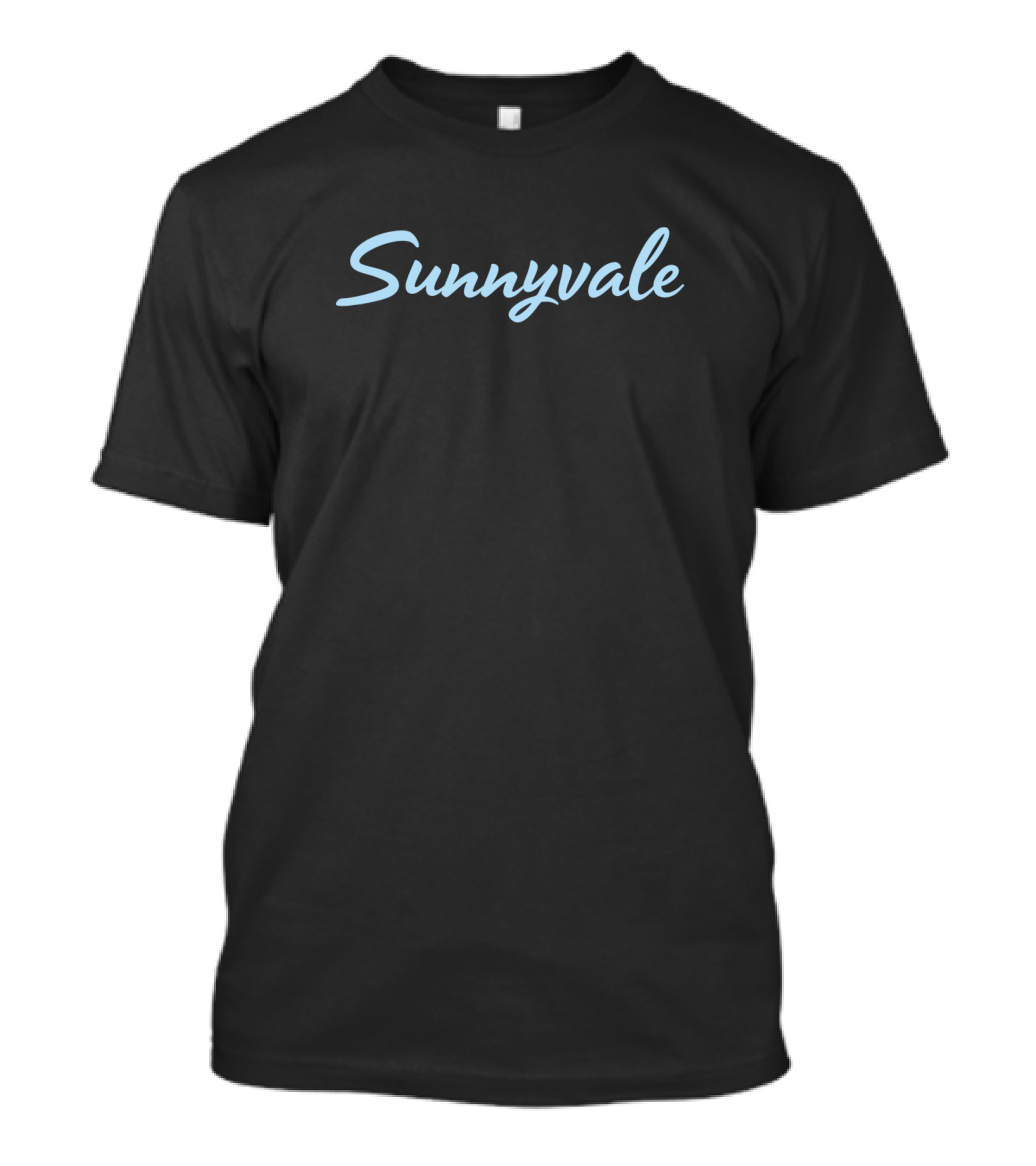 Sunnyvale Blue Flowing Text T-Shirt