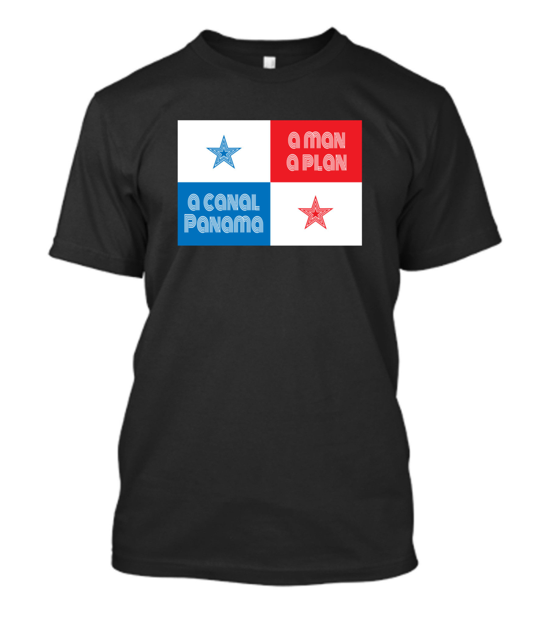 A Man A Plan A Canal Panama Flag With Stars T-Shirt