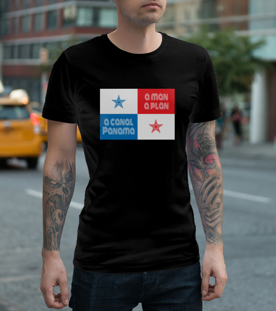 A Man A Plan A Canal Panama Flag With Stars T-Shirt