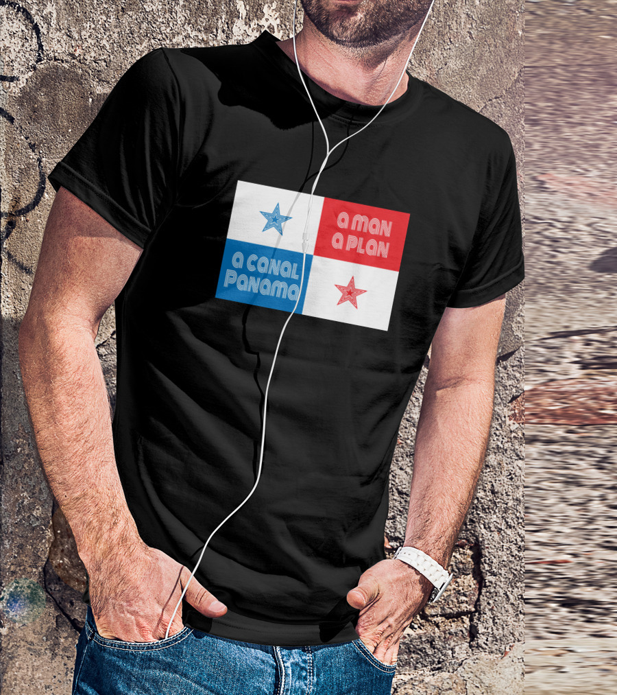 A Man A Plan A Canal Panama Flag With Stars T-Shirt