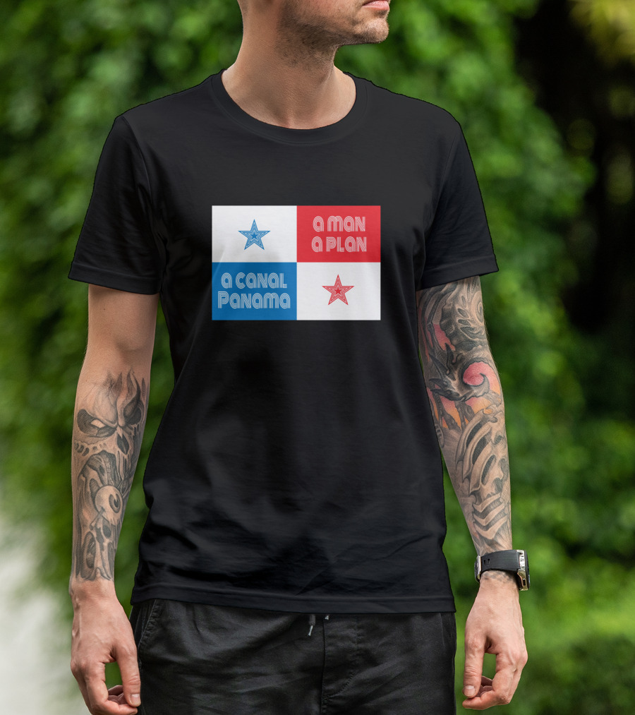 A Man A Plan A Canal Panama Flag With Stars T-Shirt