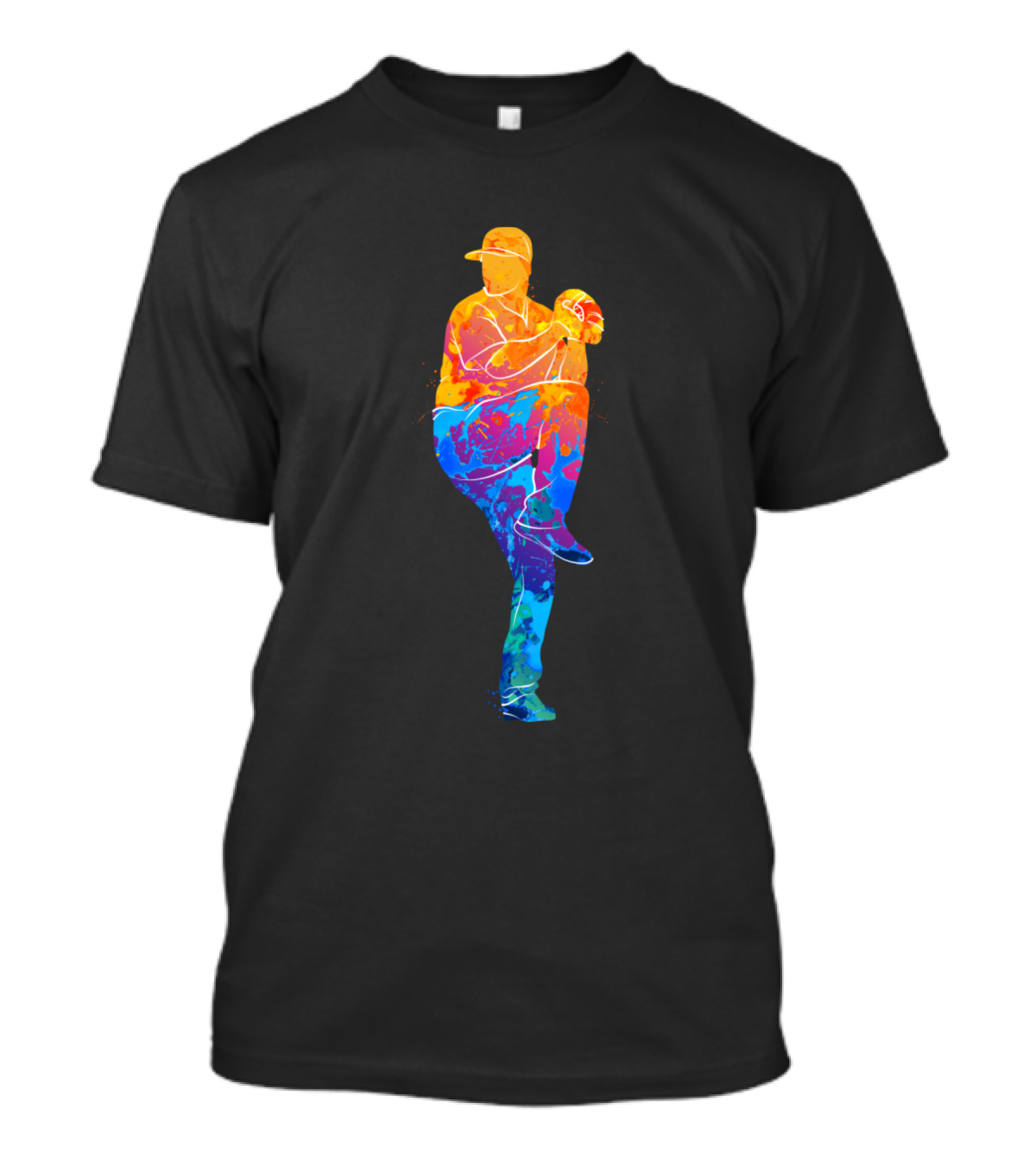 Baseball Player Pitcher World Series World Colorful T-Shirt