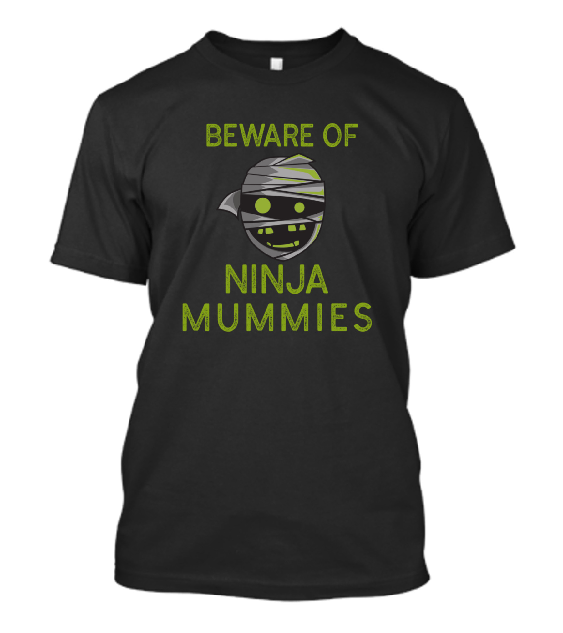 Beware Of Ninja Mummies Cute Wrapped Smiling Face T-Shirt