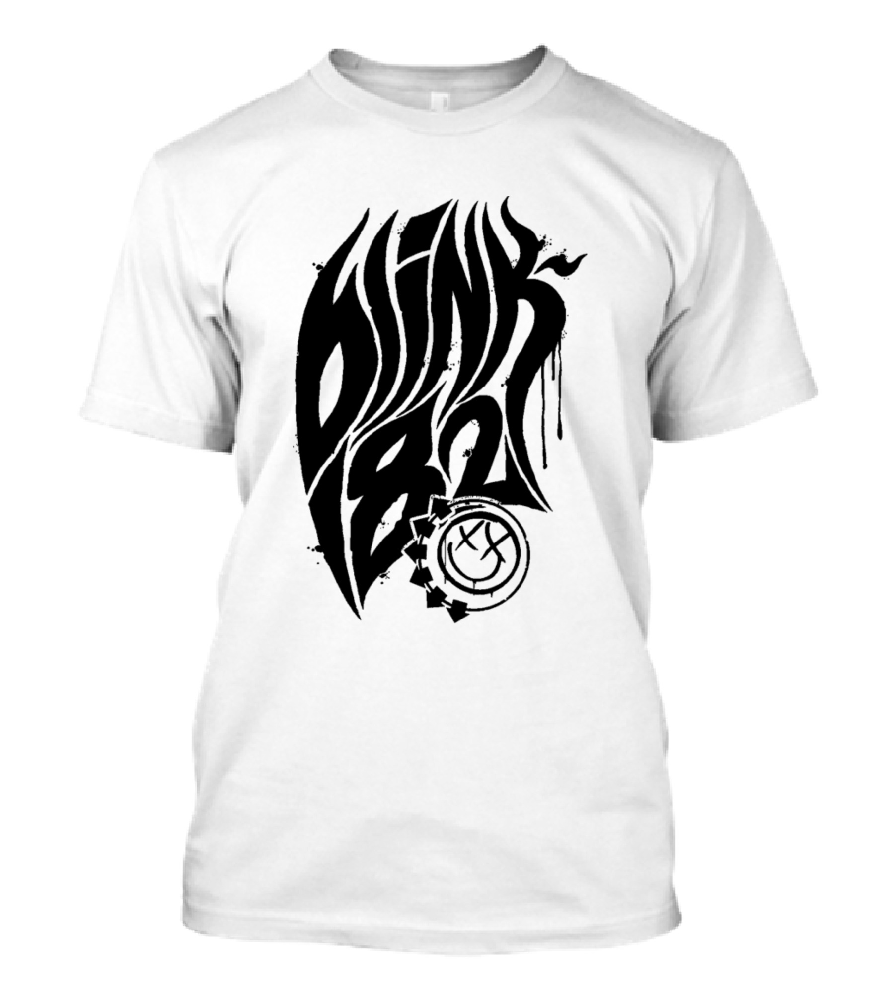 Blink 182 Logo With Smiley Face And Arrows T-Shirt