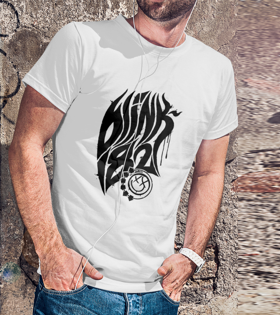 Blink 182 Logo With Smiley Face And Arrows T-Shirt