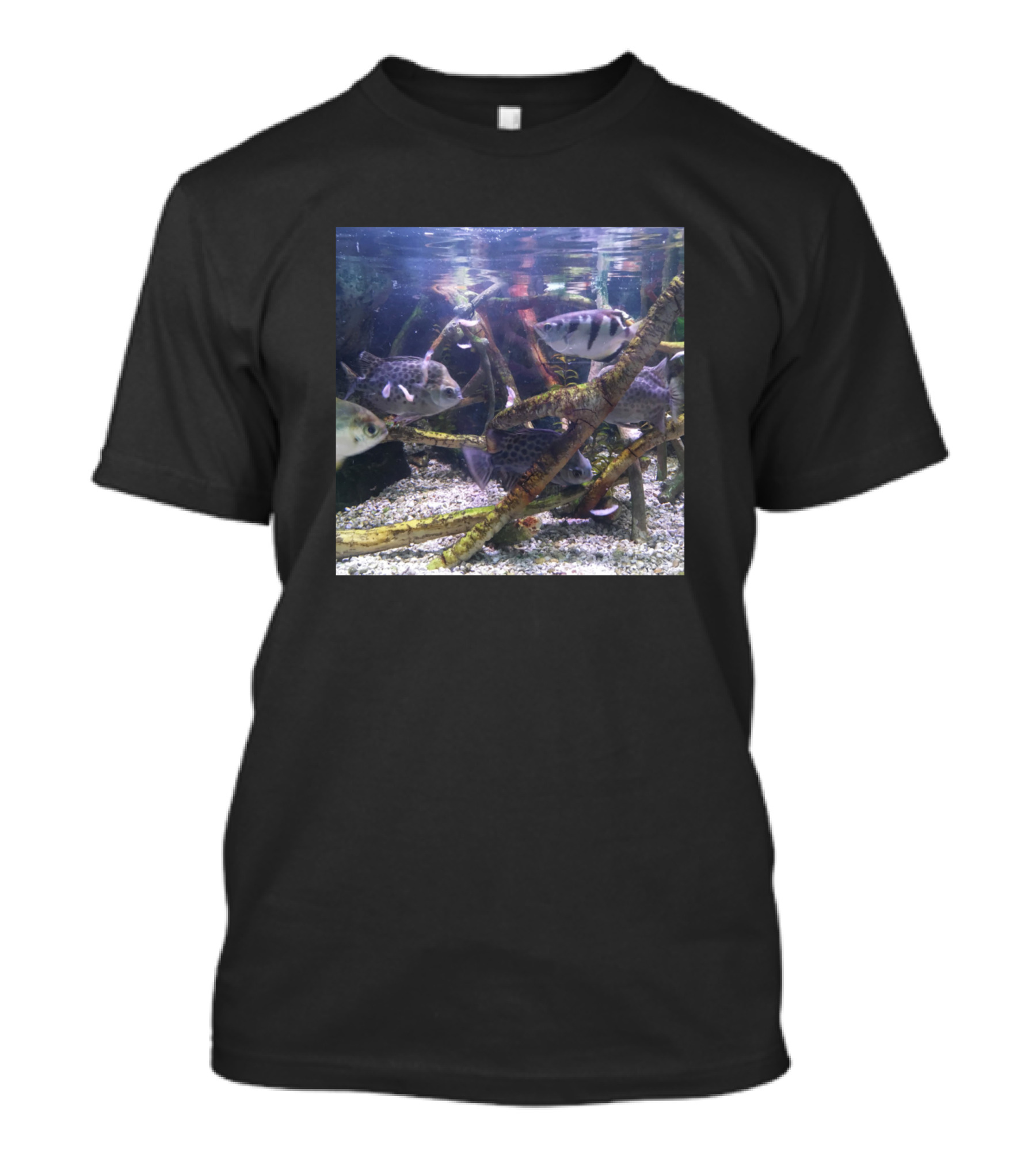 Lake Fish Underwater Scene With Branches And Aquatic Life T-Shirt