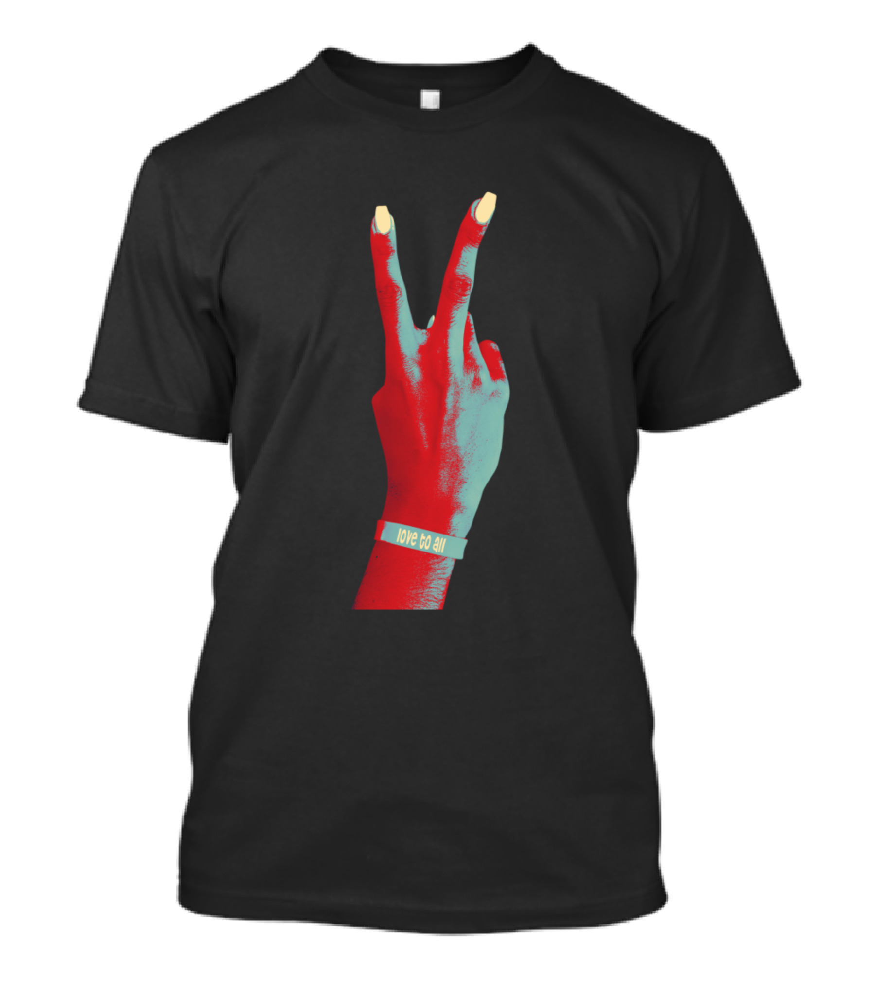 Non Violence Peace Hand Gesture Love To All T-Shirt
