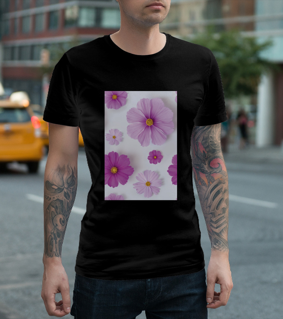 Pink Cosmos Flowers T-Shirt