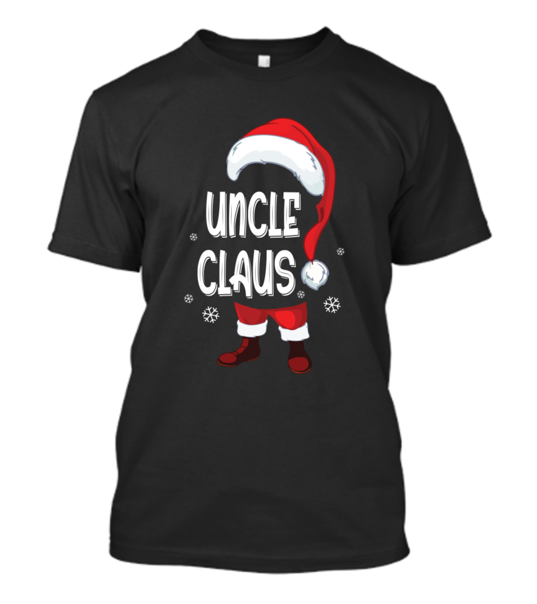 Uncle Claus Santa Dancing Around Snowflakes Merry Christmas T-Shirt