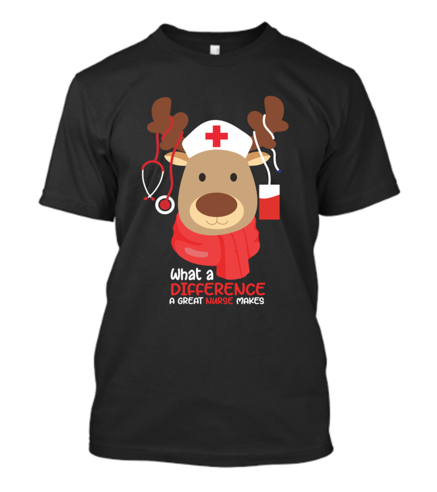 What A Difference A Great Nurse Makes Reindeer With Medical Tools T-Shirt