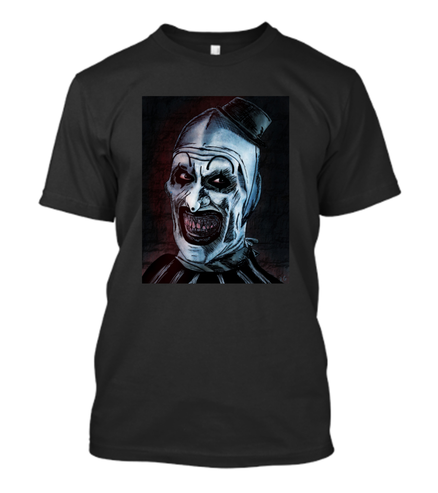 Terrifier Movie Art The Clown Face Horror Villain T-Shirt