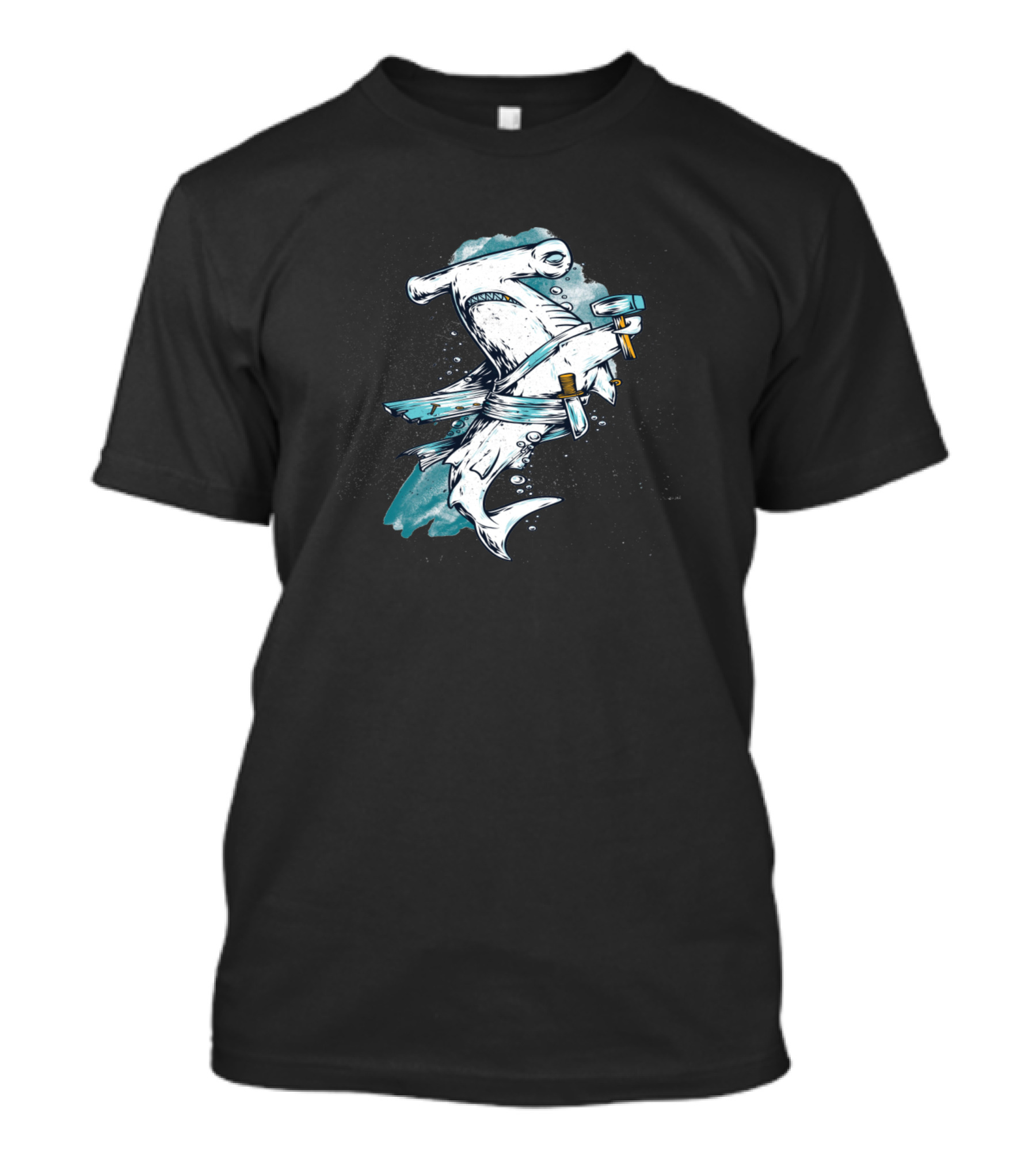 Badass Hammerhead Shark Ninja Warrior T-Shirt