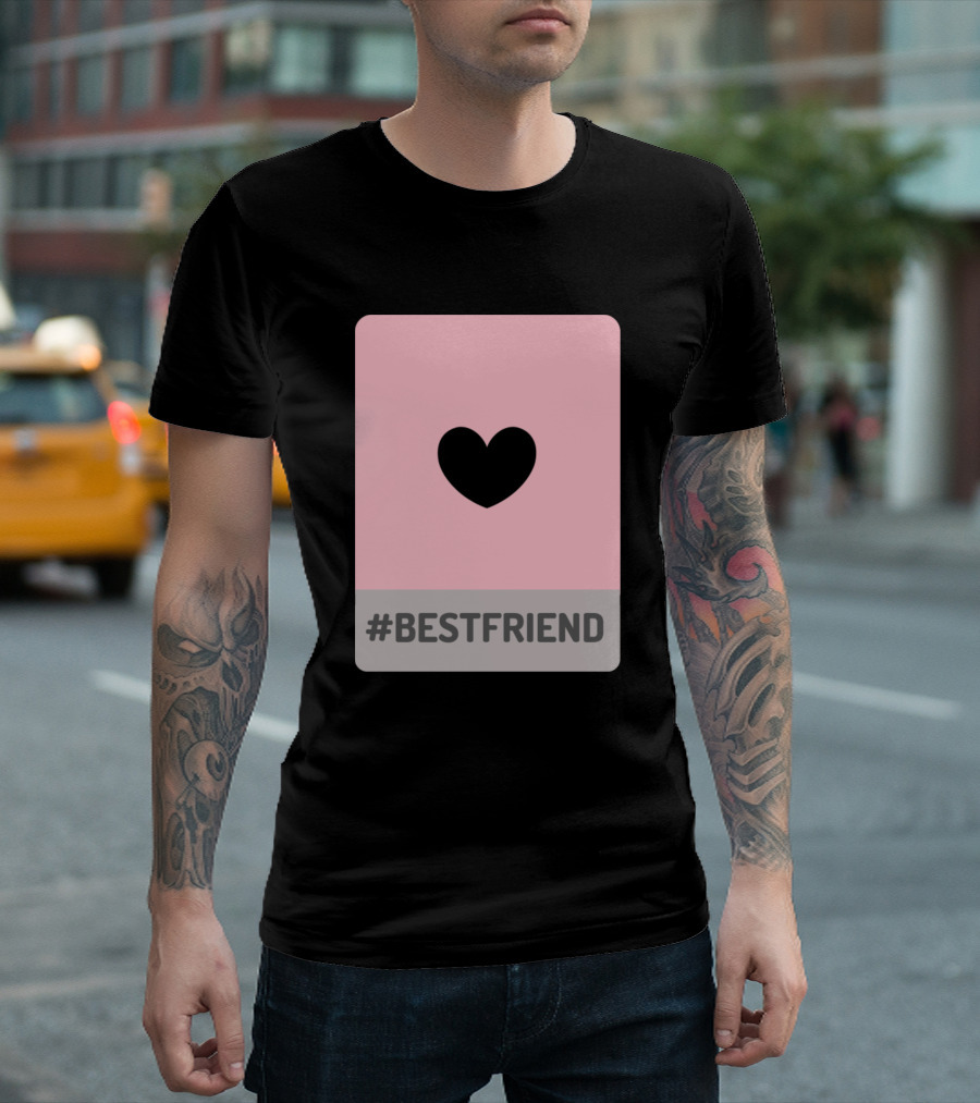 Bestfriend Heart Icon on Pink Background T-Shirt