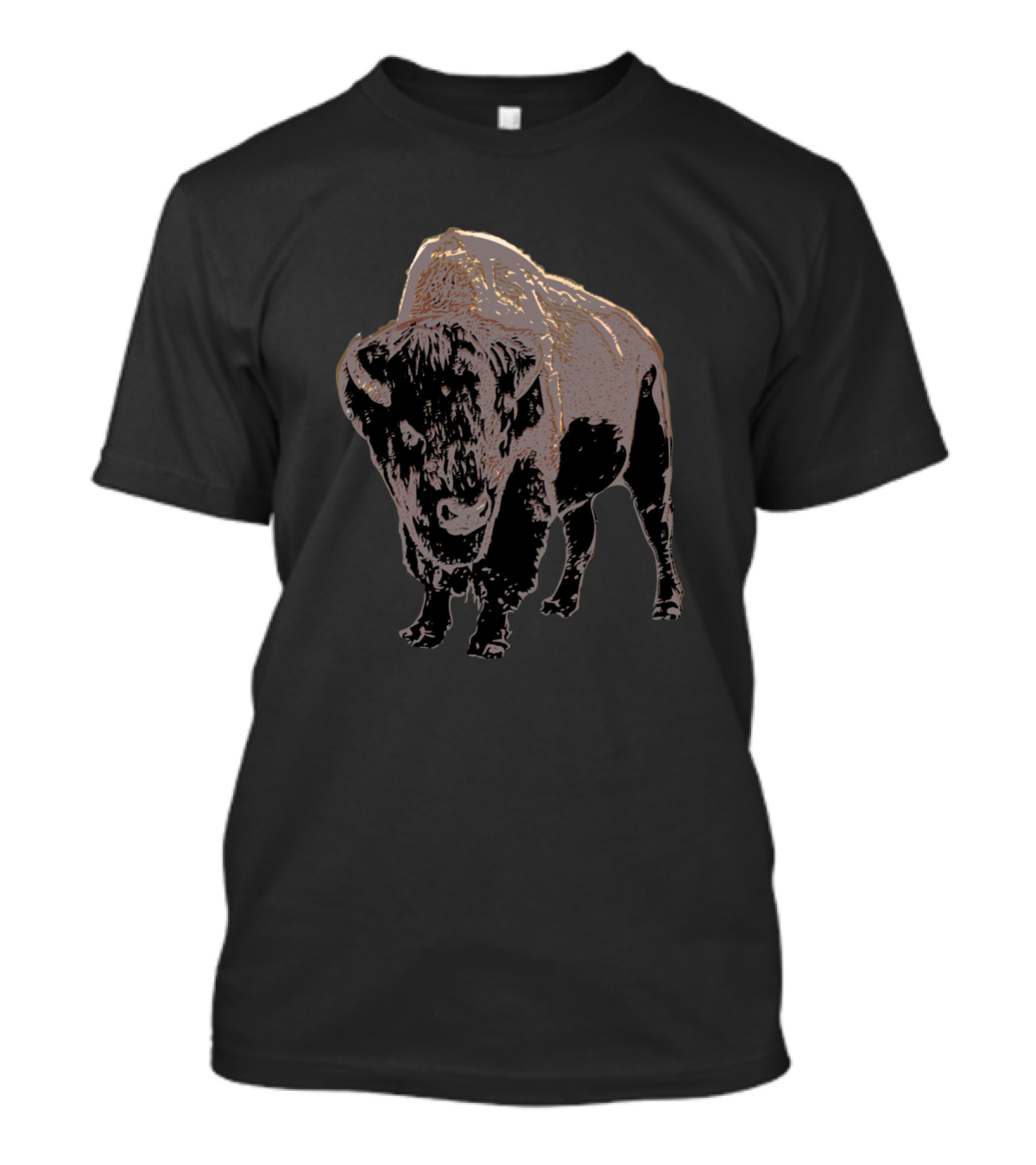 Bison Black Alternate Stylized Graphic Buffalo T-Shirt