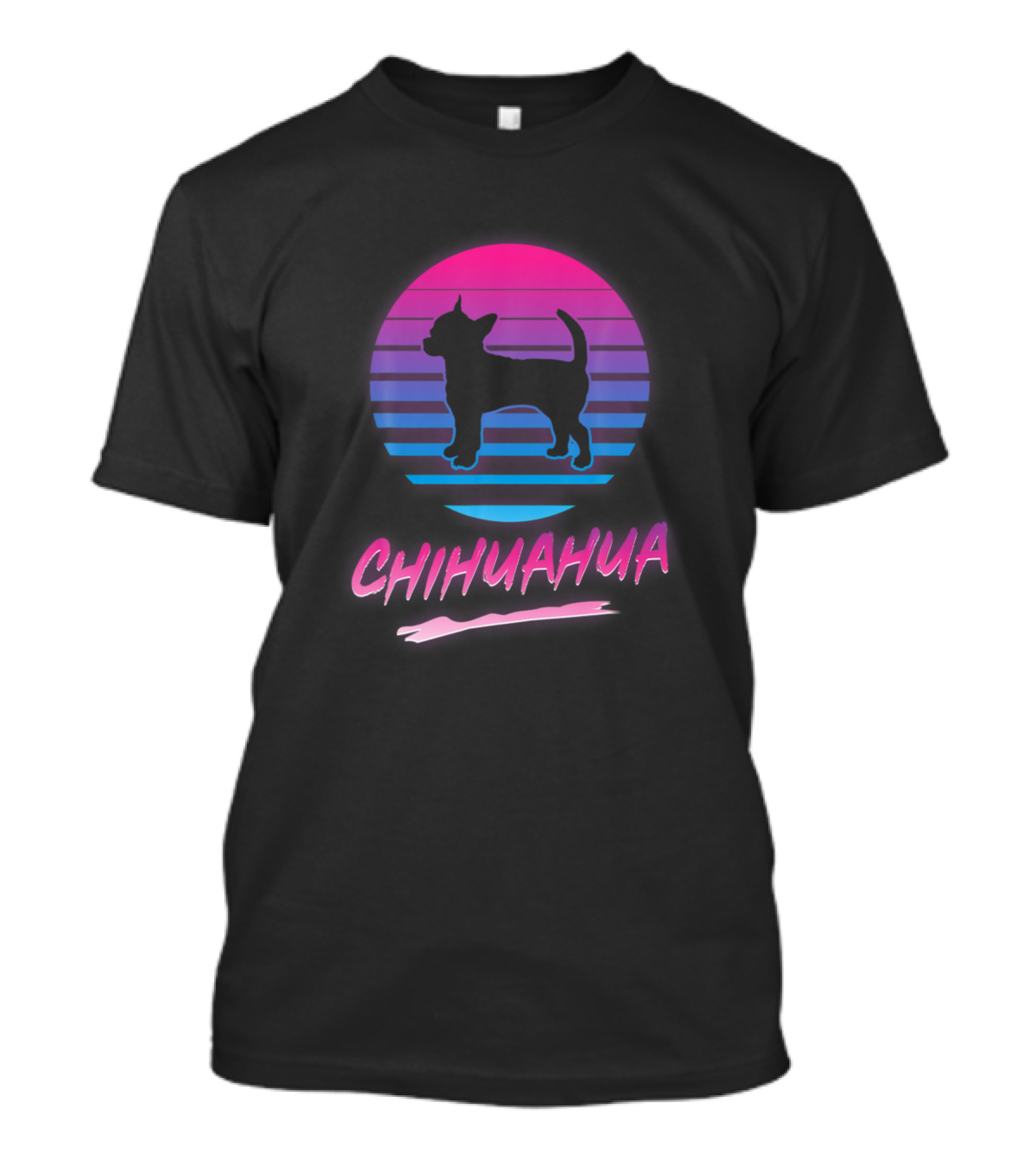 Chihuahua Retro 80s 70s Sunset Dog Lover Vibes T-Shirt