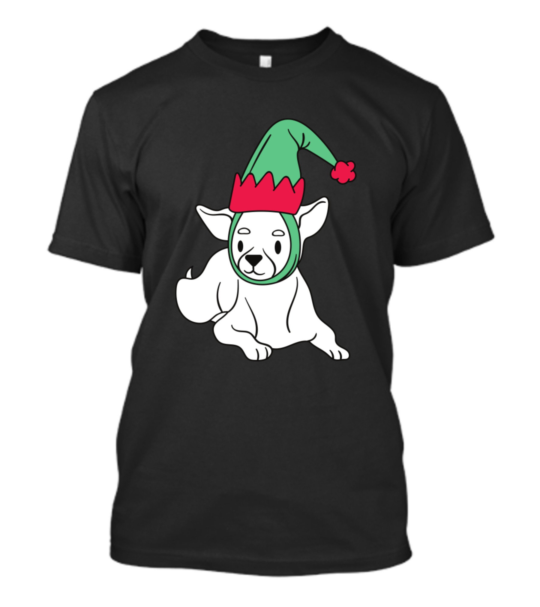 Christmas Dog With Festive Hat T-Shirt