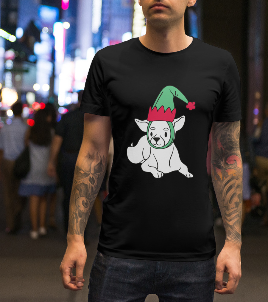 Christmas Dog With Festive Hat T-Shirt