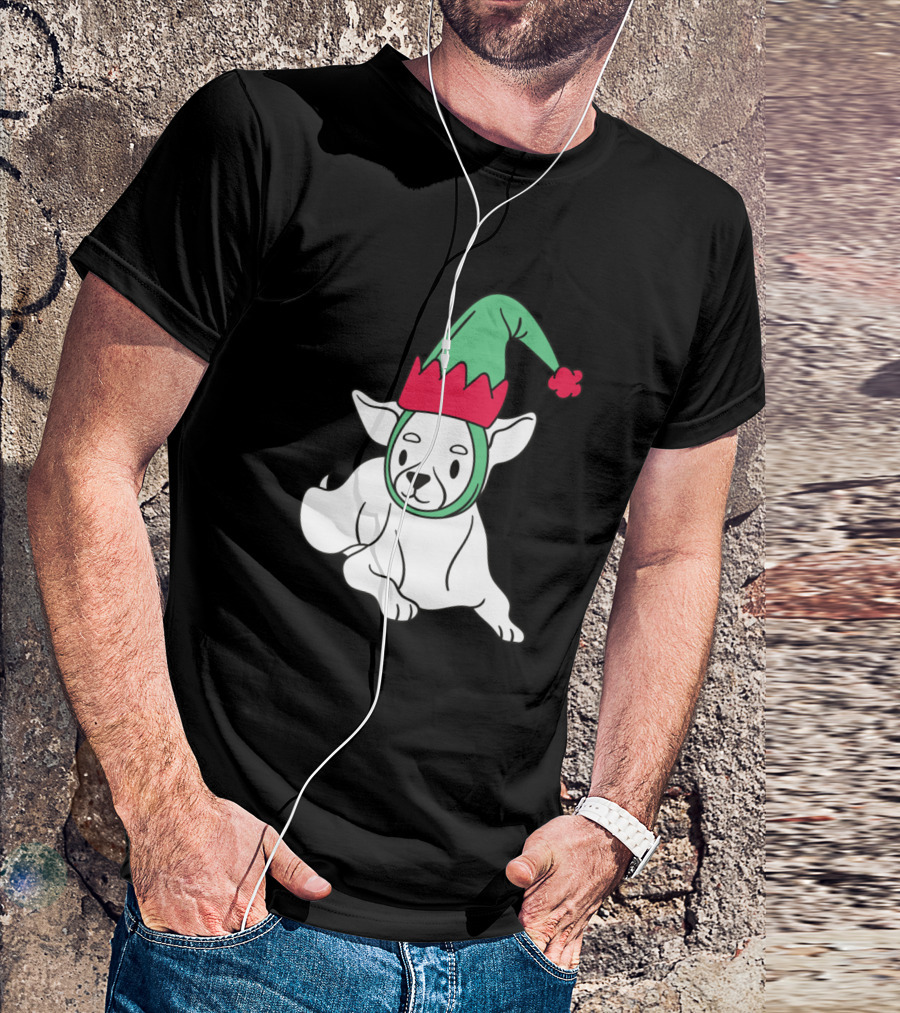 Christmas Dog With Festive Hat T-Shirt
