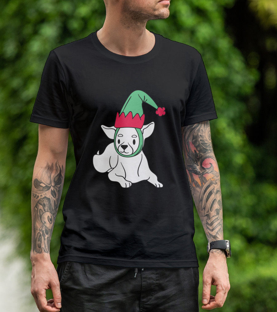 Christmas Dog With Festive Hat T-Shirt