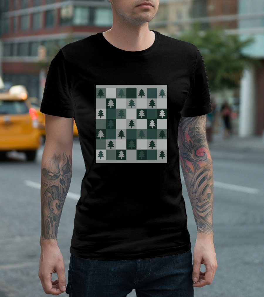 Christmas Tree Cold Chessboard T-Shirt