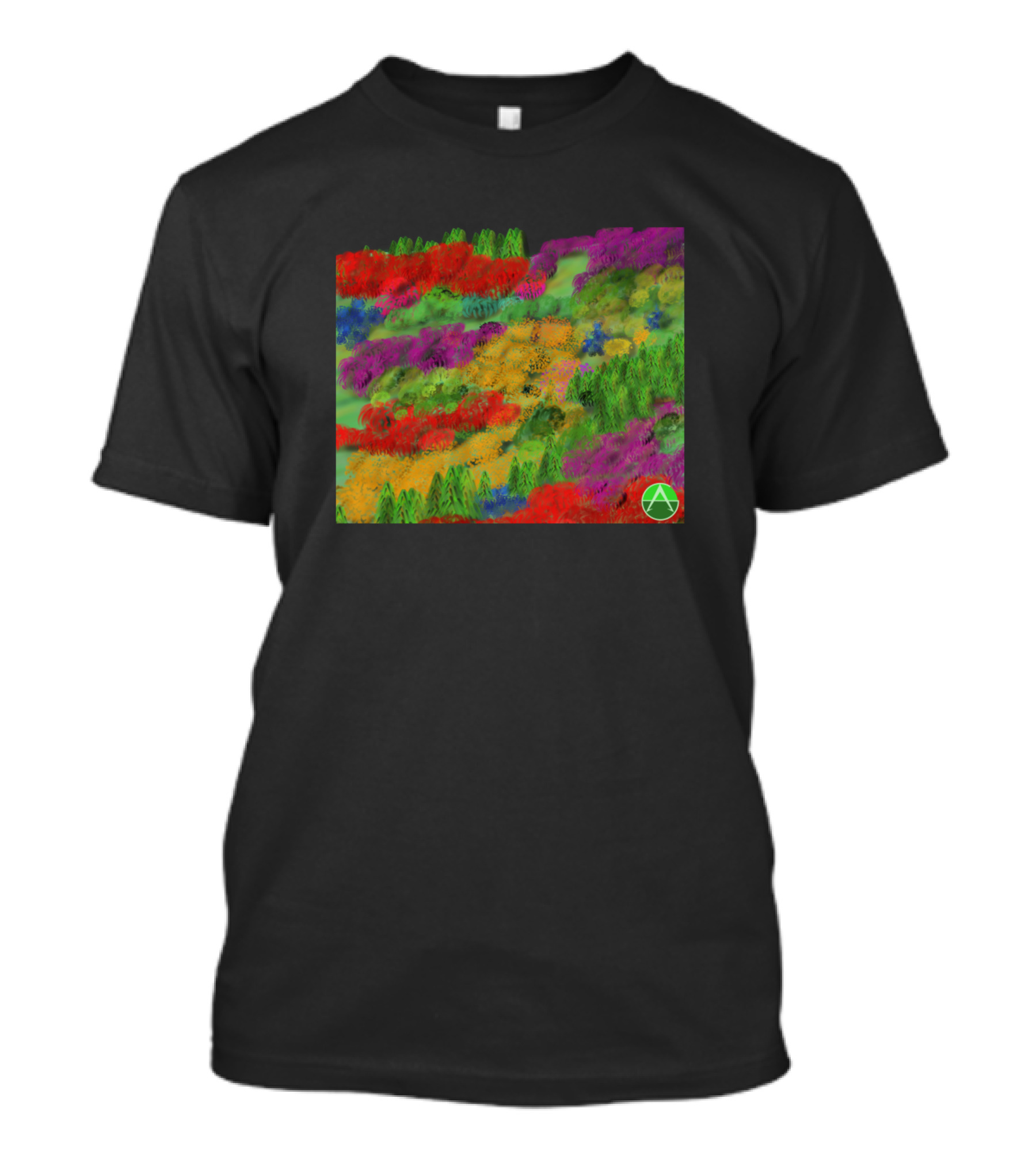 Colorful Forest Green Triangle T-Shirt