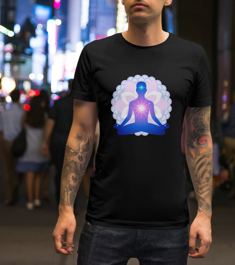 Cosmic Meditator Lotus Chakra Enlightenment T-Shirt