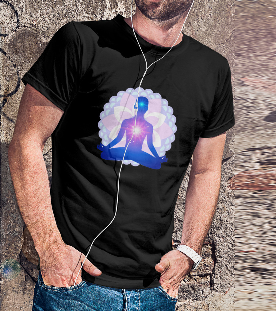 Cosmic Meditator Lotus Chakra Enlightenment T-Shirt