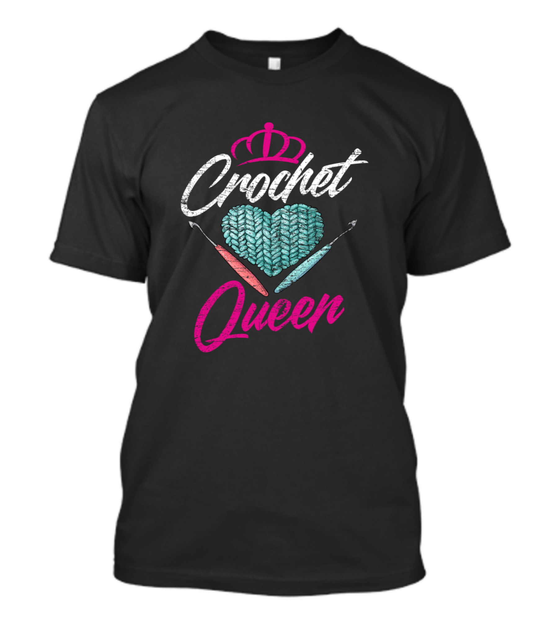 Crochet Queen Heart With Yarn And Hooks Crown T-Shirt
