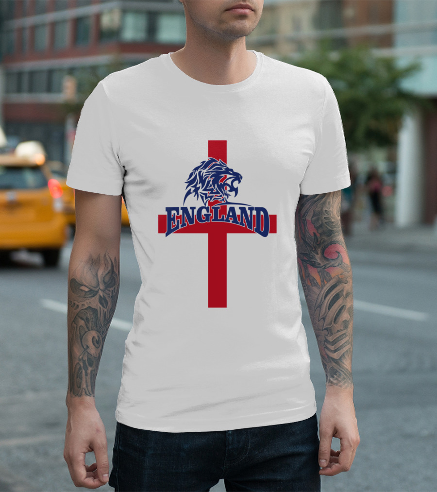 England Lion Emblem Vertical Flag Great Britain T-Shirt