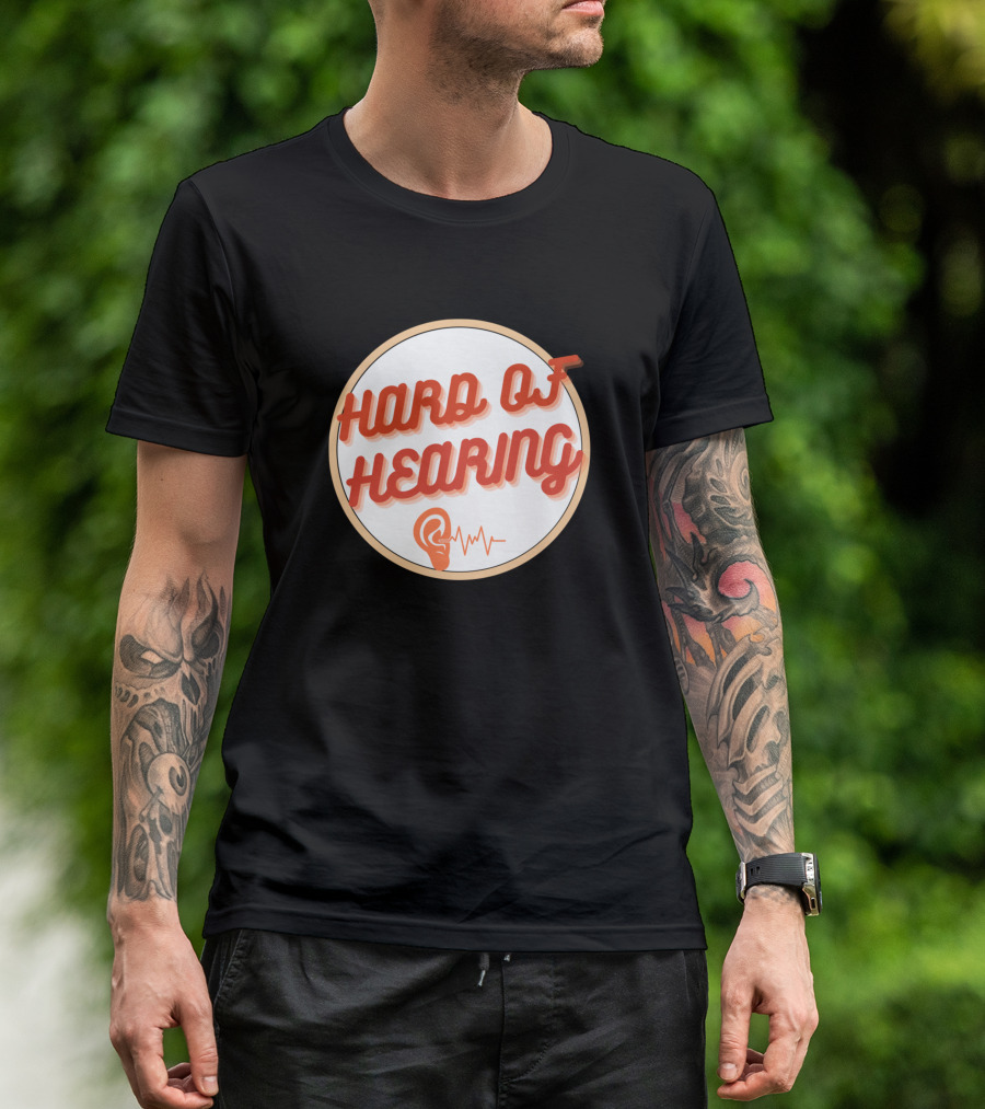Hard Of Hearing Ear Line With Sound Wave T-Shirt