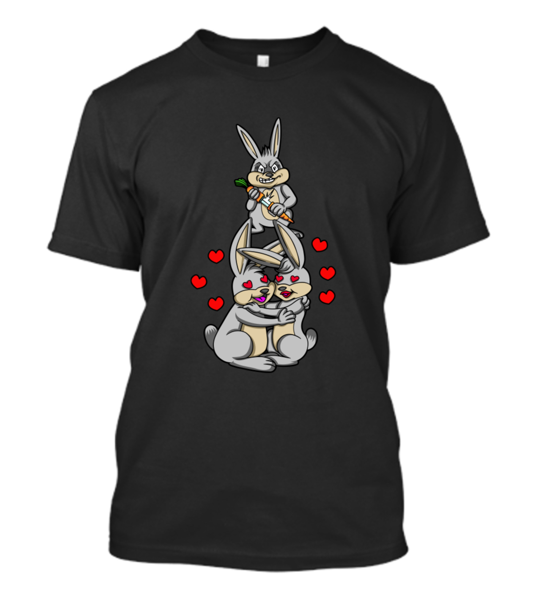Jealous Bunny Envy With Enamored Rabbits And Carrot T-Shirt