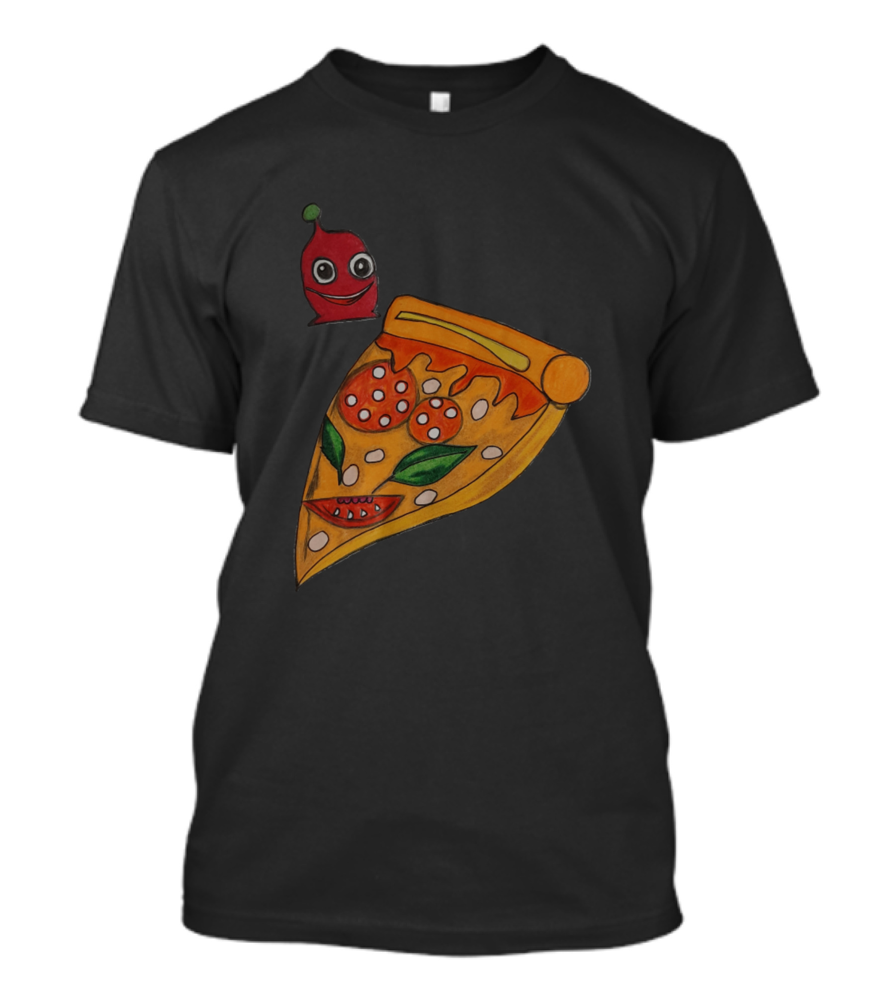 Pizza Lovers Smiling Pepper And Cheesy Slice T-Shirt