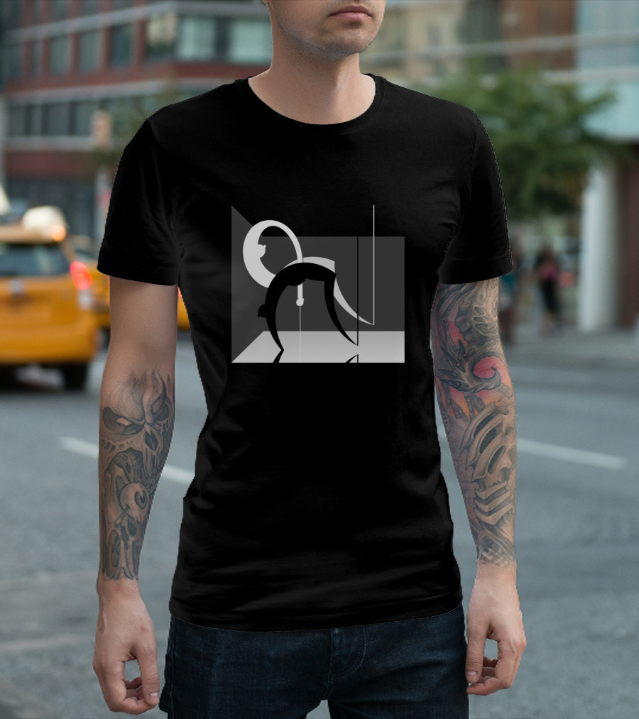 Plop Gymnastics Art Black and White Abstract T-Shirt