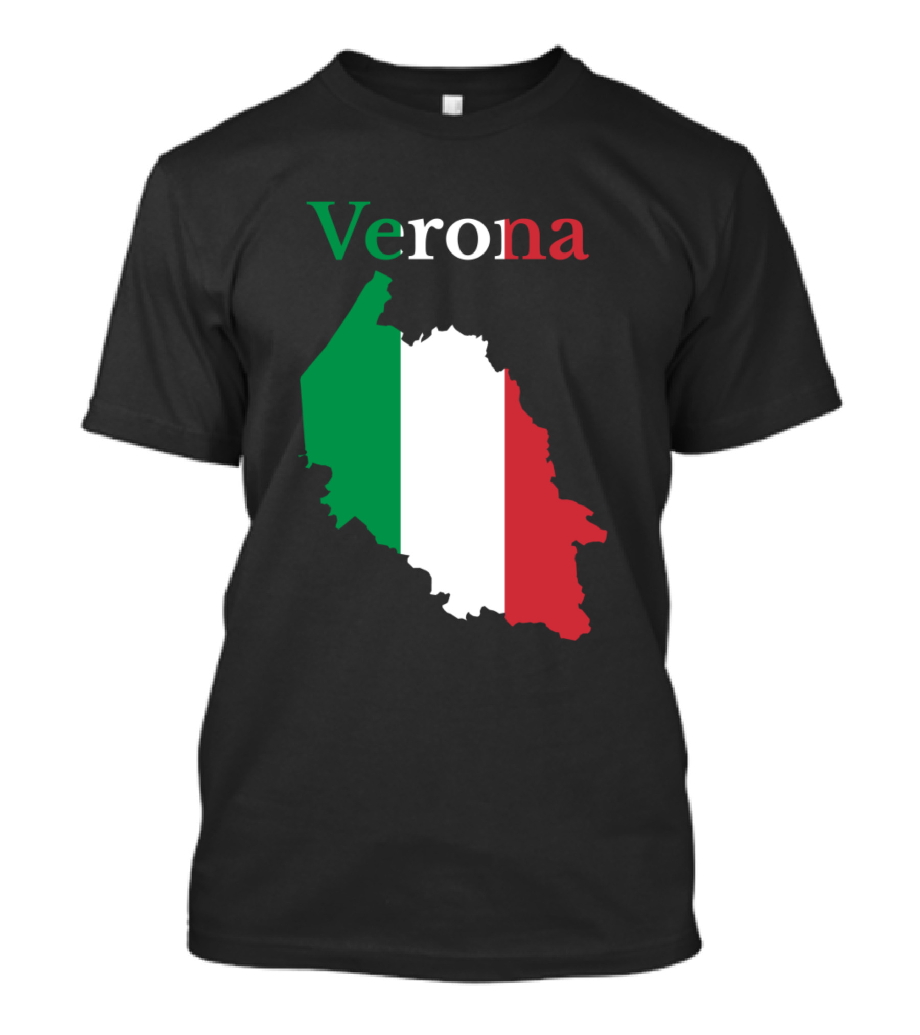 Verona Italy Map With Italian Flag Colors T-Shirt