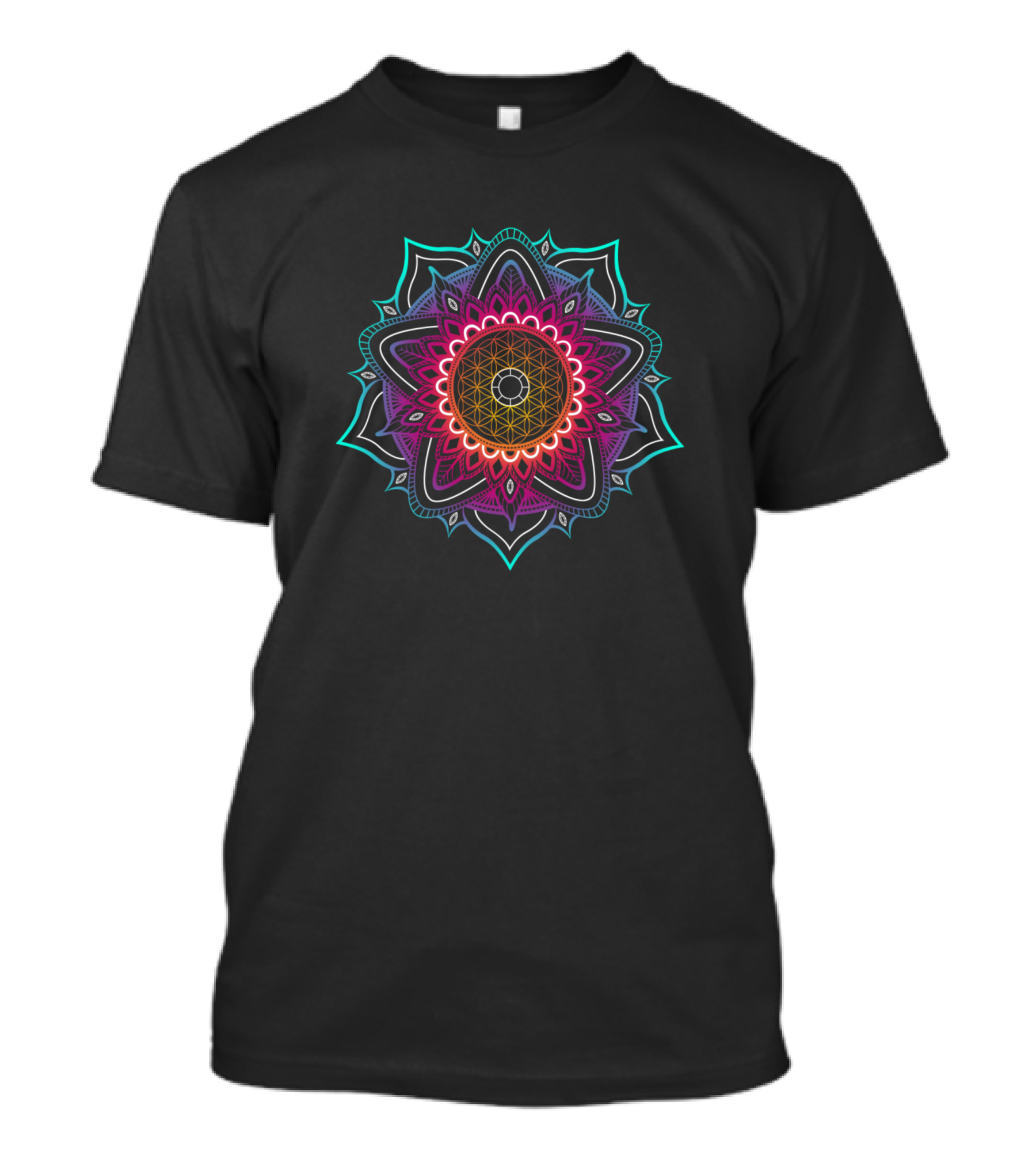 Retro Mandala Geometric Neon T-Shirt
