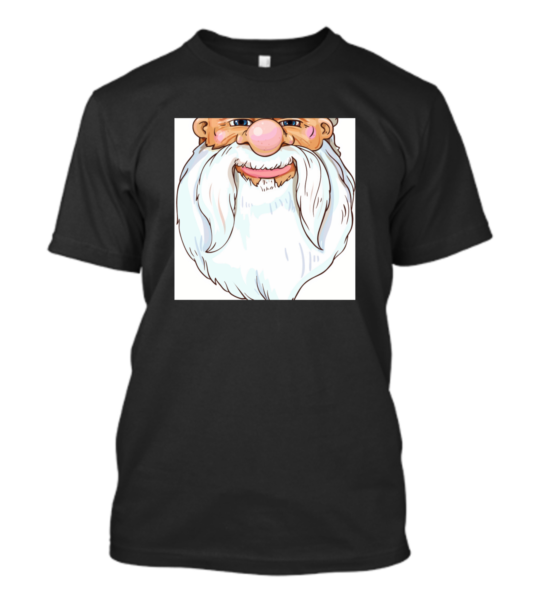 Santa Beard White Face Cartoon T-Shirt