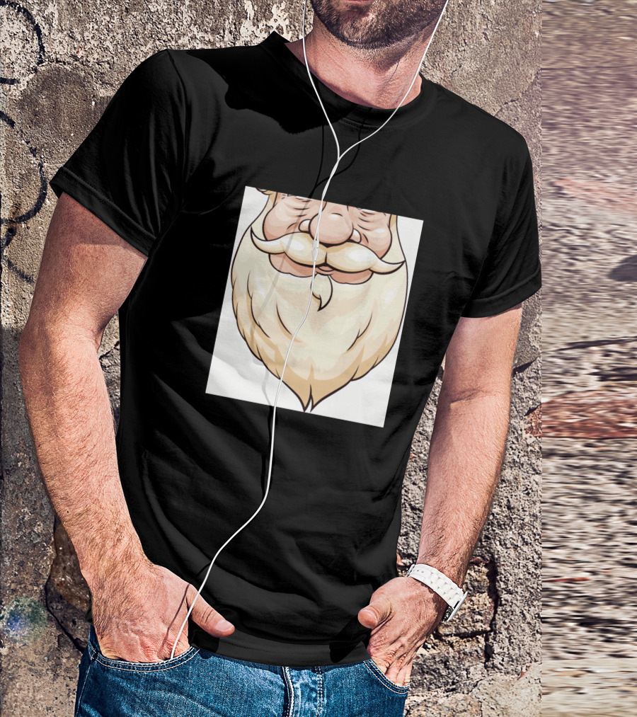 Santa Beard Classic White Cartoon T-Shirt