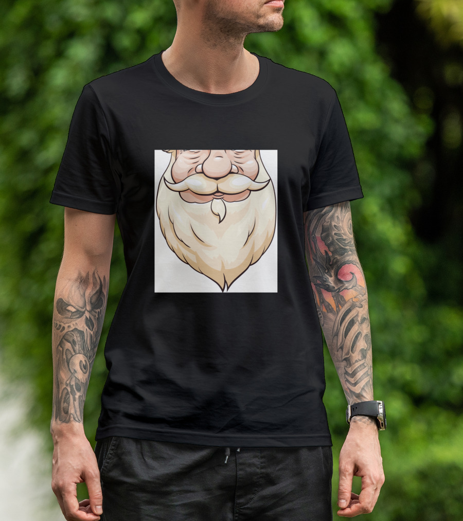 Santa Beard Classic White Cartoon T-Shirt