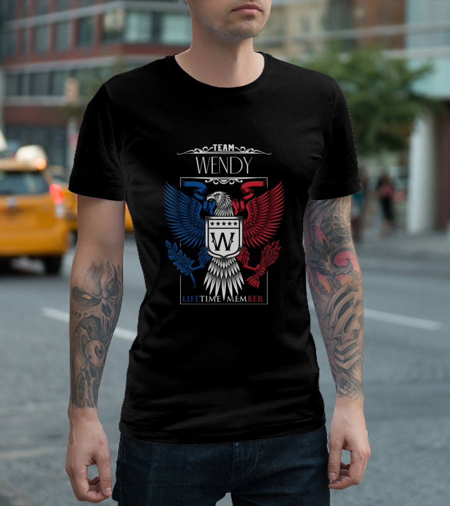 Team Wendy Lifetime Member Badge With Eagle And Shield T-Shirt