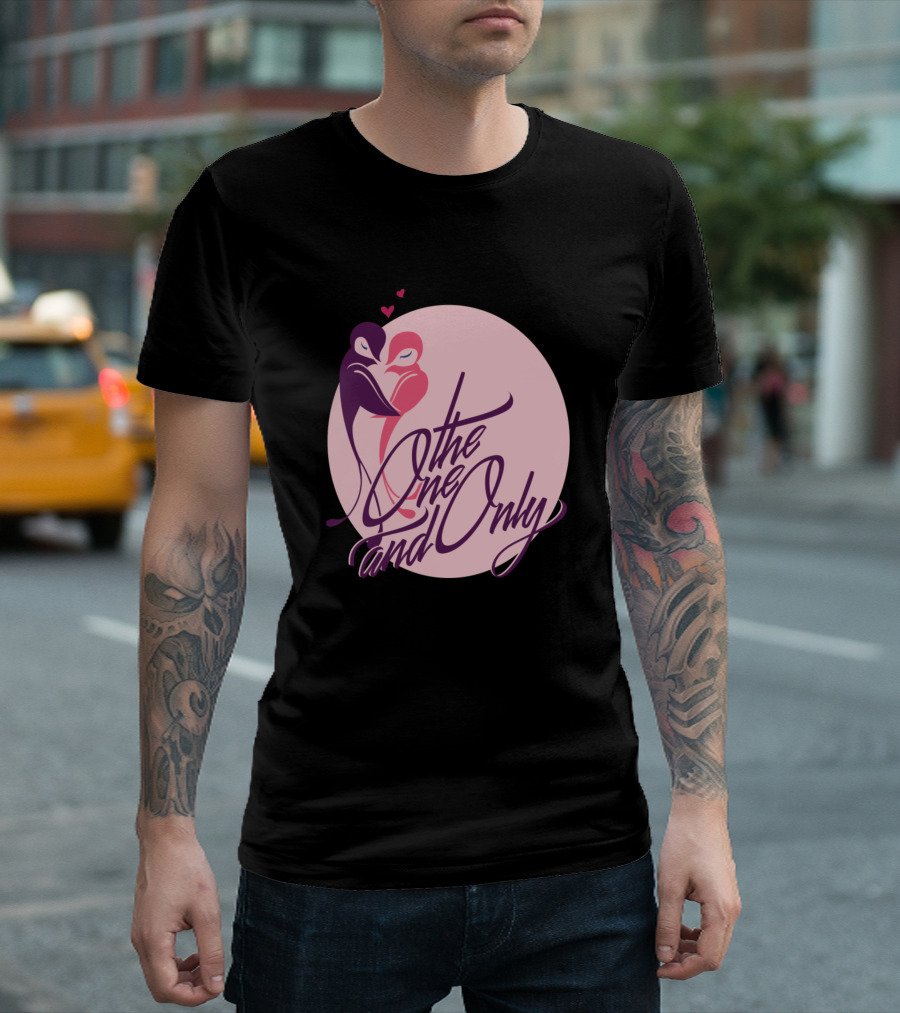The One And Only Romantic Embrace Heart Pink Oval T-Shirt