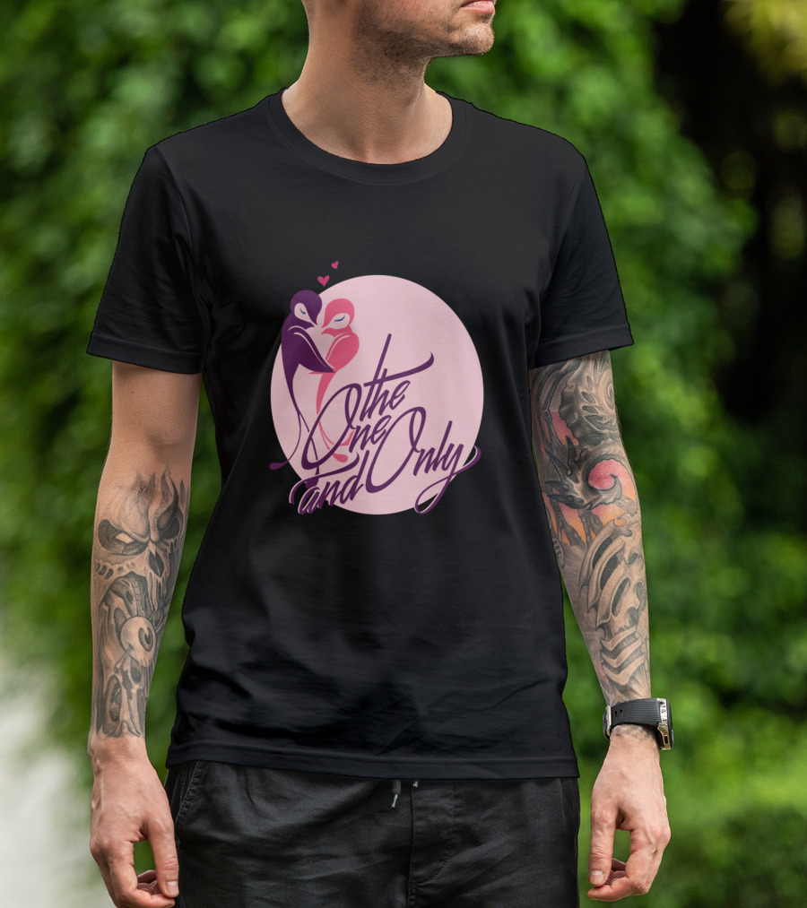 The One And Only Romantic Embrace Heart Pink Oval T-Shirt