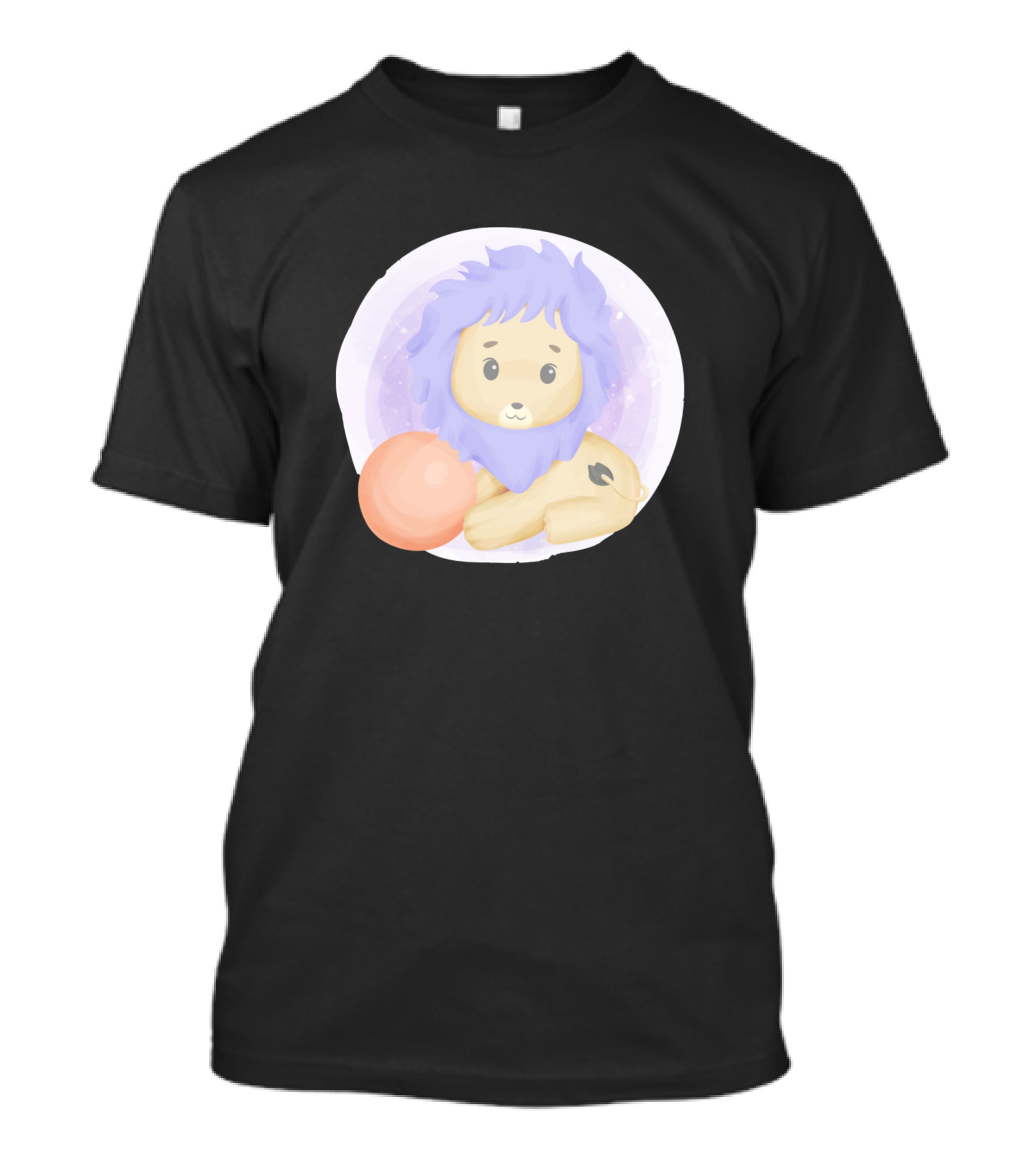 Adorable Baby Lion With Purple Mane And Orange Ball T-Shirt