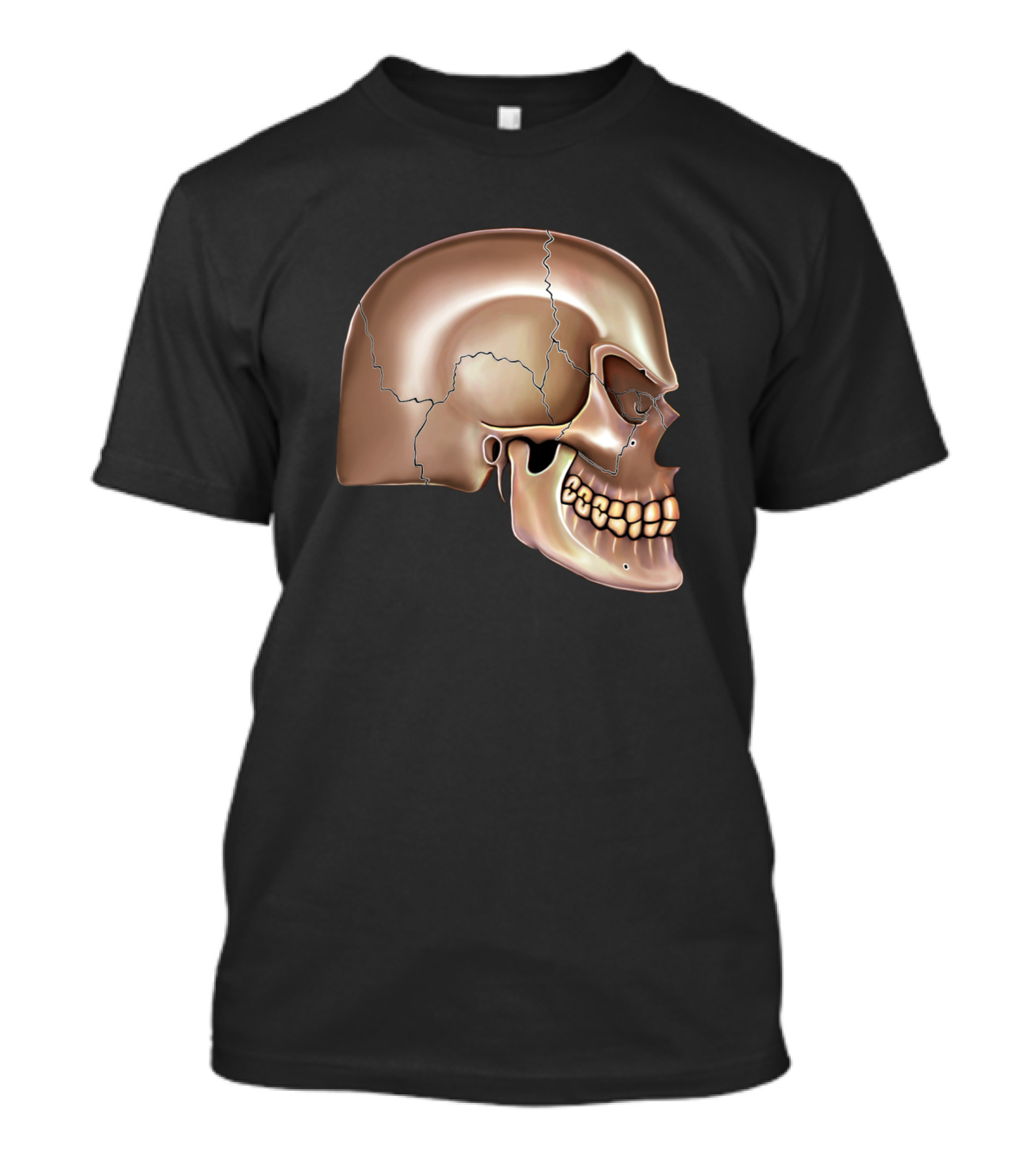 Angry Brown Skull Profile T-Shirt