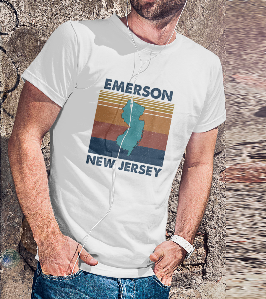 Emerson New Jersey Retro Map T-Shirt