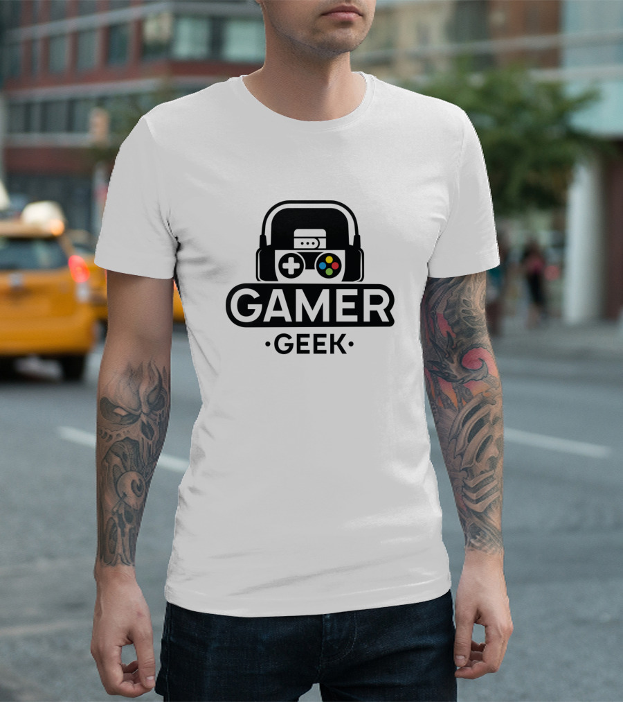 Gamer Geek Retro Controller Headset T-Shirt