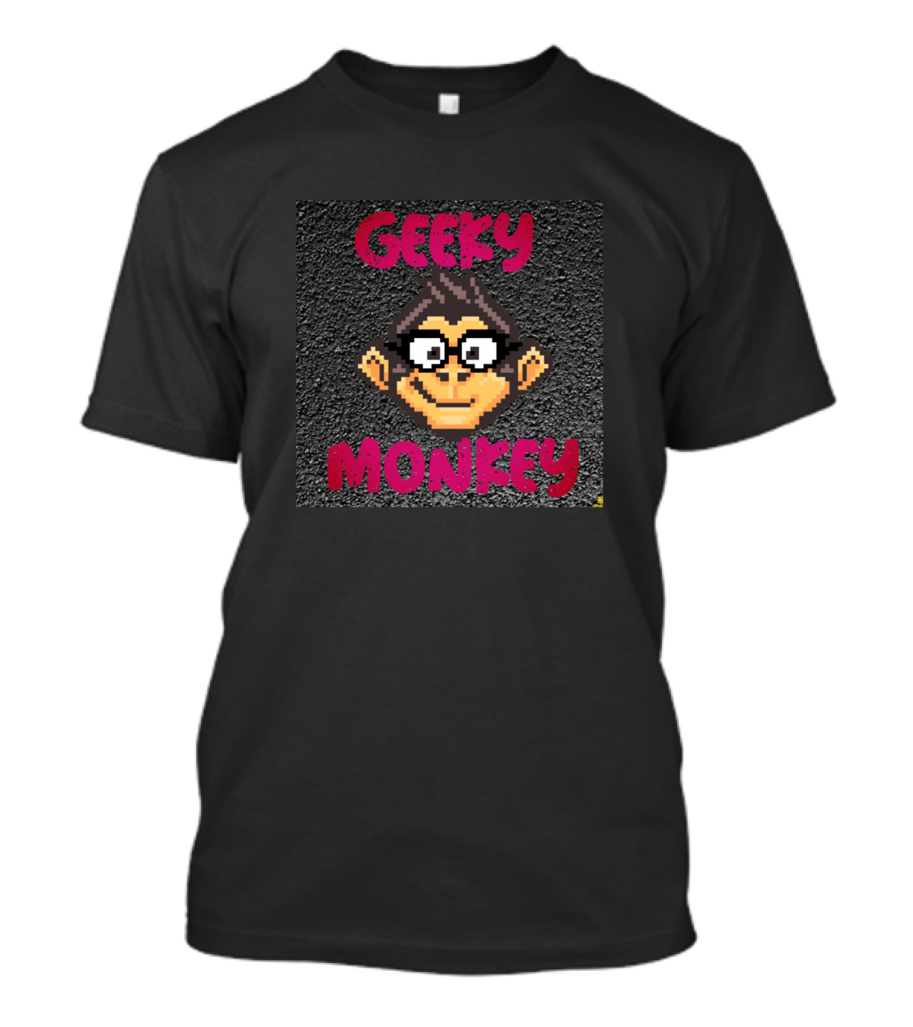 Geeky Monkey Pixel Art Nerd T-Shirt