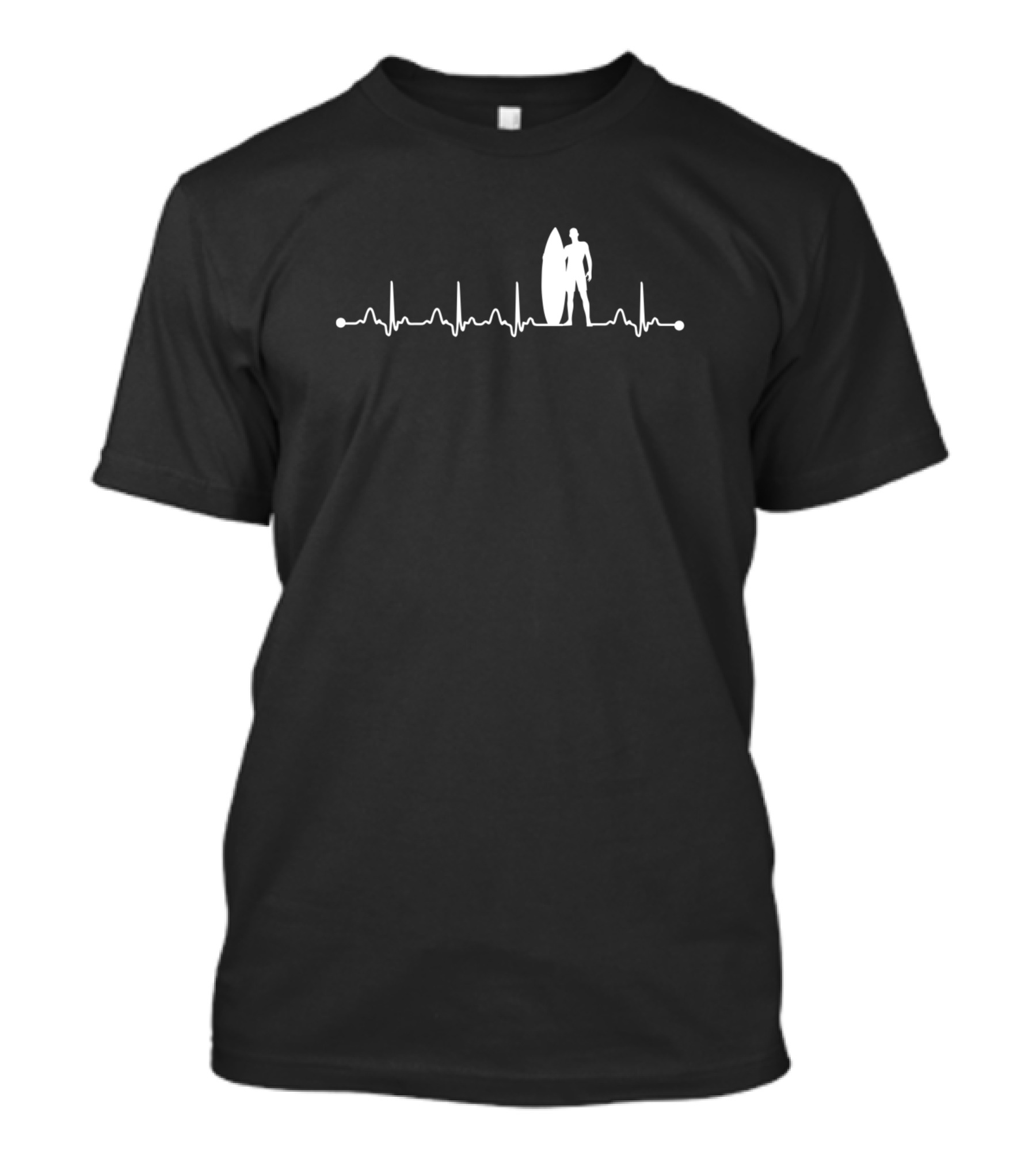 Heartbeat Ekg Surfing Heartbeat Love Surfboard T-Shirt