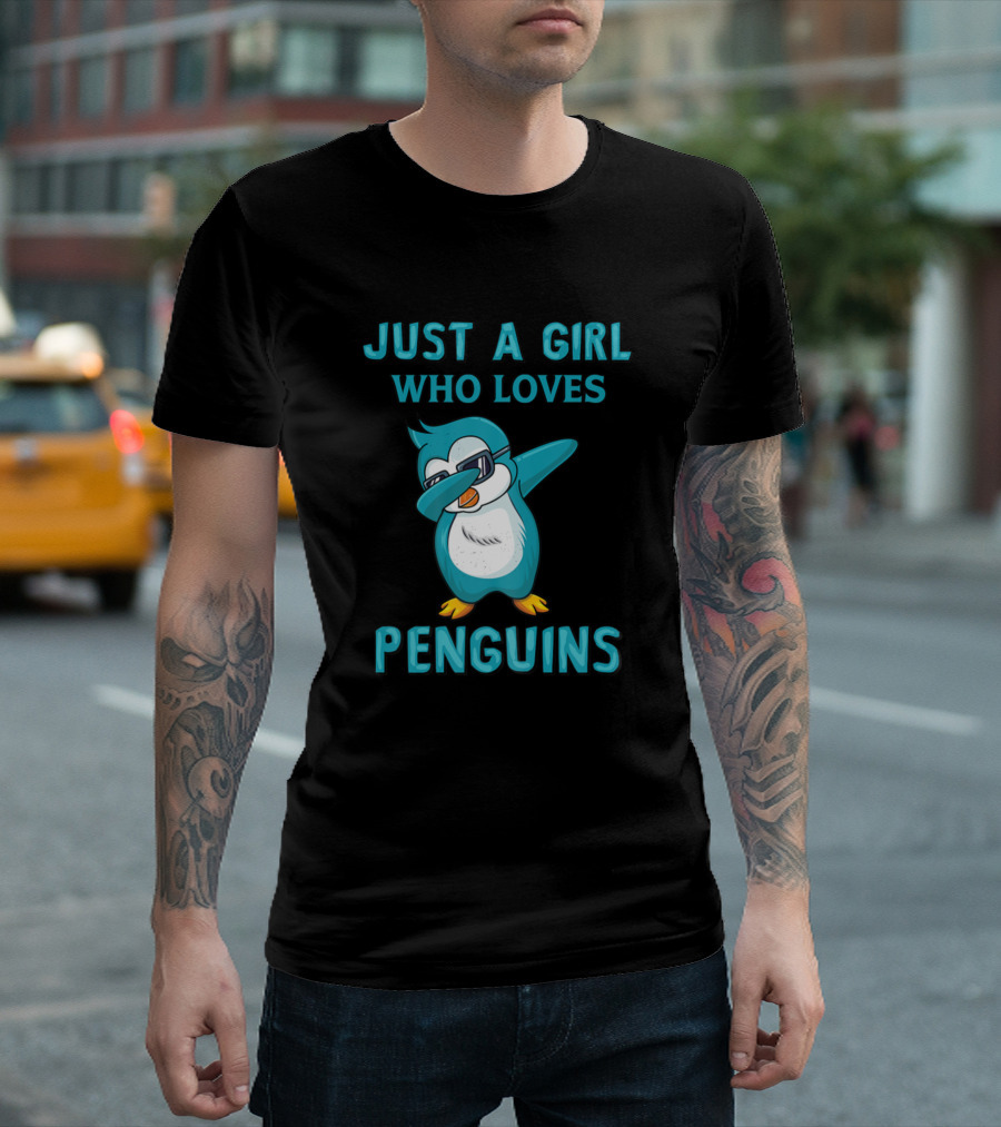 Just A Girl Who Loves Penguins Dab Dance Penguin T-Shirt
