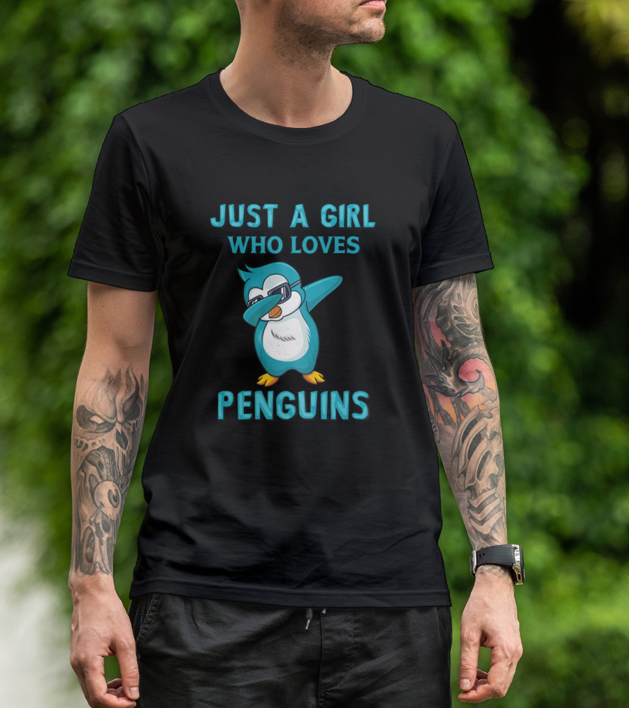 Just A Girl Who Loves Penguins Dab Dance Penguin T-Shirt